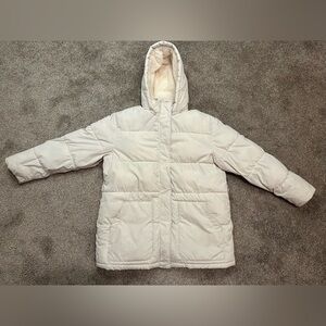 A New Day Women's Cream Puffer Jacket Size XL